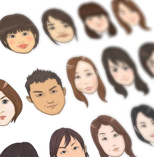 企業PR用似顔絵・総勢70名以上！