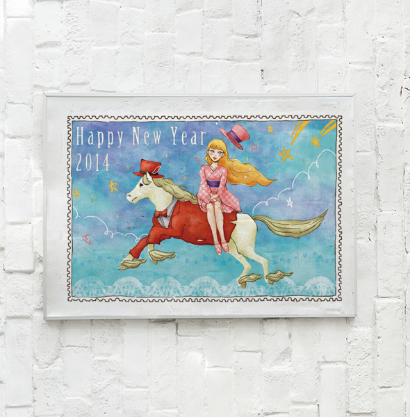 2014年東急ハンズ年賀状イラスト